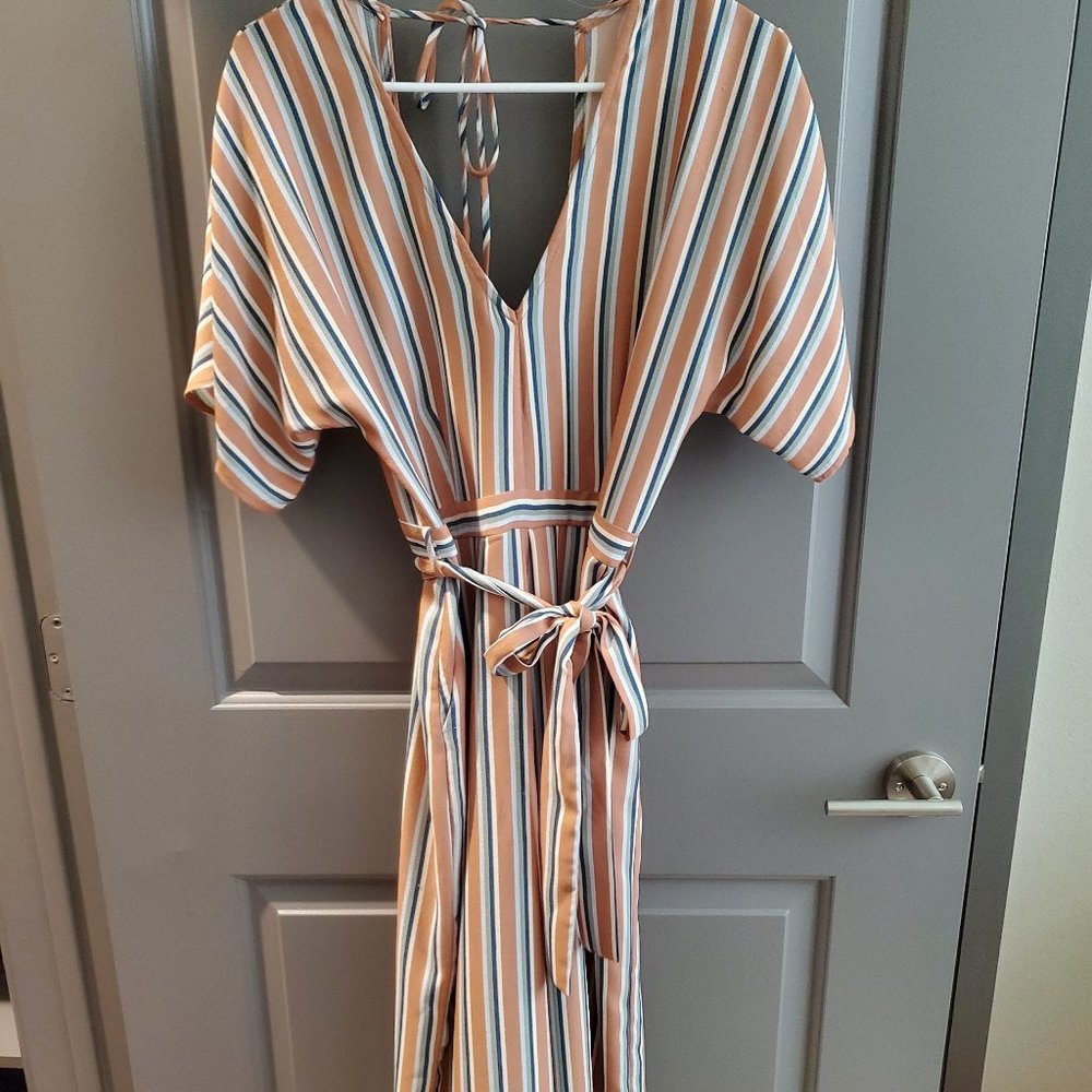 June and Hudson Striped Jumpsuit - Size M